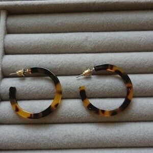 Macy's Cellulose Acetate Tortoise Shell Hoop Earrings